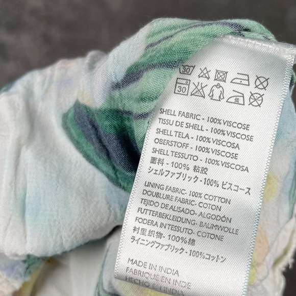 Cleobella Dress Womens Small Tropical Floral Leafy Smocked Beachy Vacation Boho - Picture 12 of 15